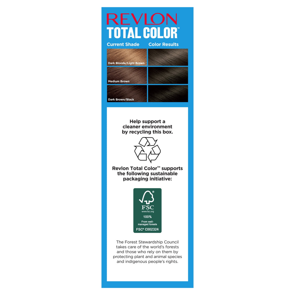 Revlon Total Color Permanent Hair Color, Clean and Vegan, 100% Gray Coverage Hair Dye, 10 Black, 5.94 fl oz