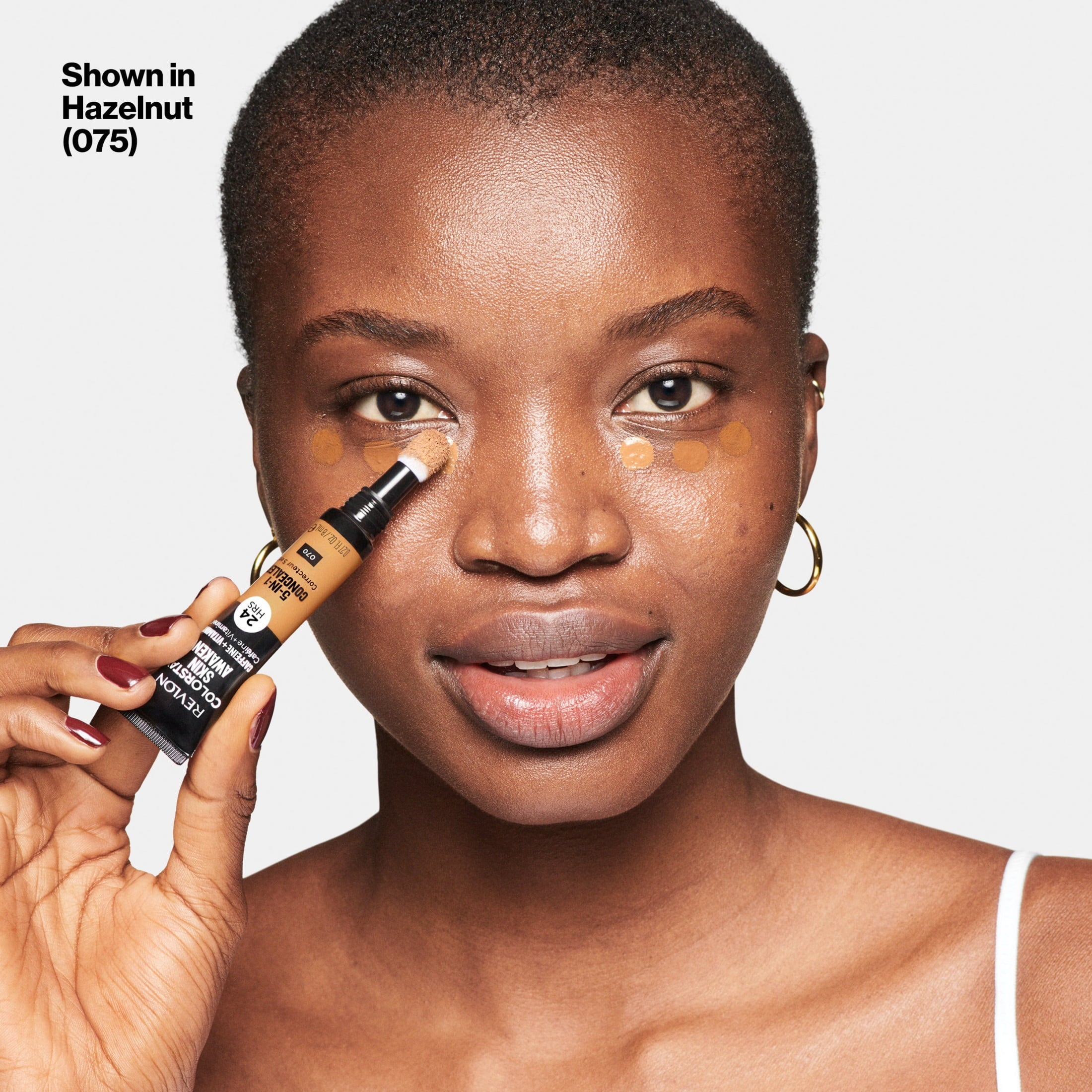 Revlon ColorStay Skin Awaken Cream Concealer Makeup, Longwear, 075 Hazelnut, 0.27 fl oz