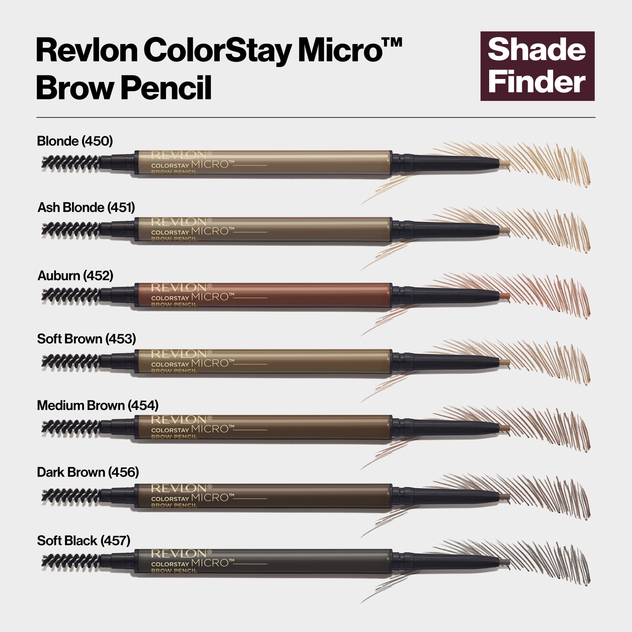 Revlon ColorStay Micro Waterproof and Long Wearing Eyebrow Pencil, 456 Dark Brown, 0.003 oz