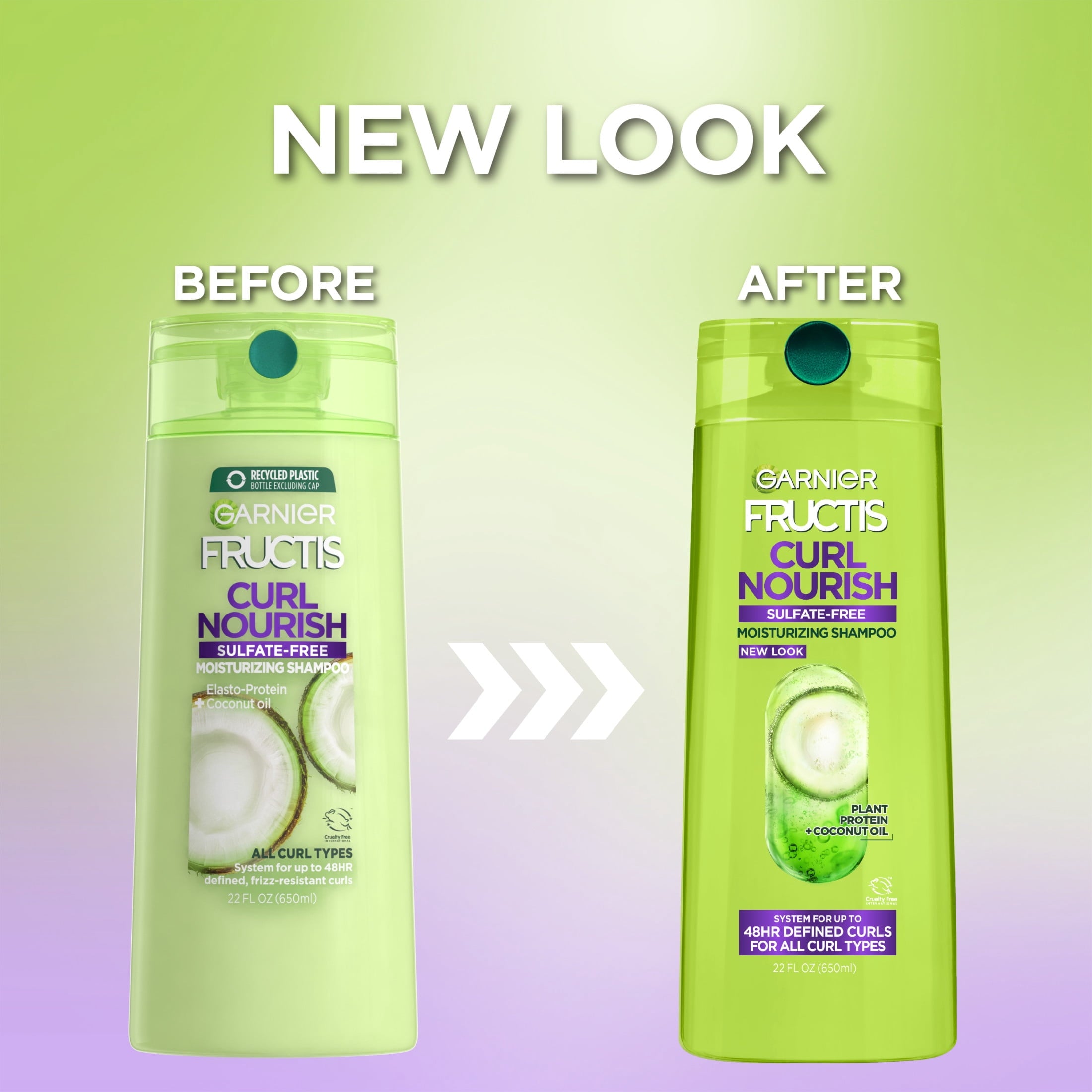 Garnier Fructis Curl Nourish Moisturizing Shampoo with Coconut Oil, 22 fl oz