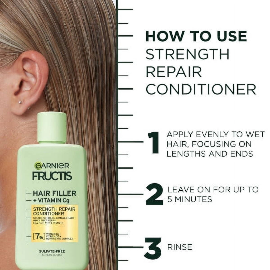 Garnier Fructis Hair Filler Vitamin Strength Repair Shampoo & Conditioner Set, 10.1 fl oz