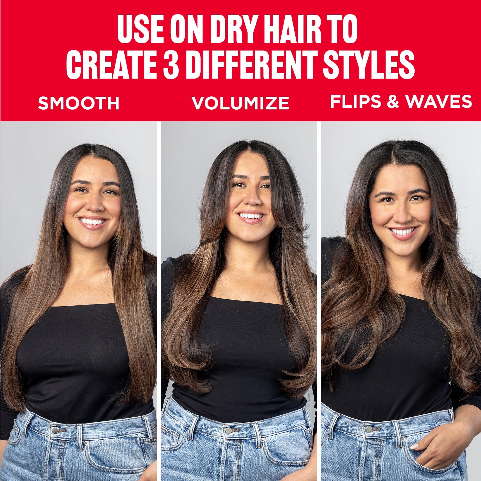 Revlon Revive & Shine Half Barrel Heated Brush to Refresh Hair on Non-Wash Days