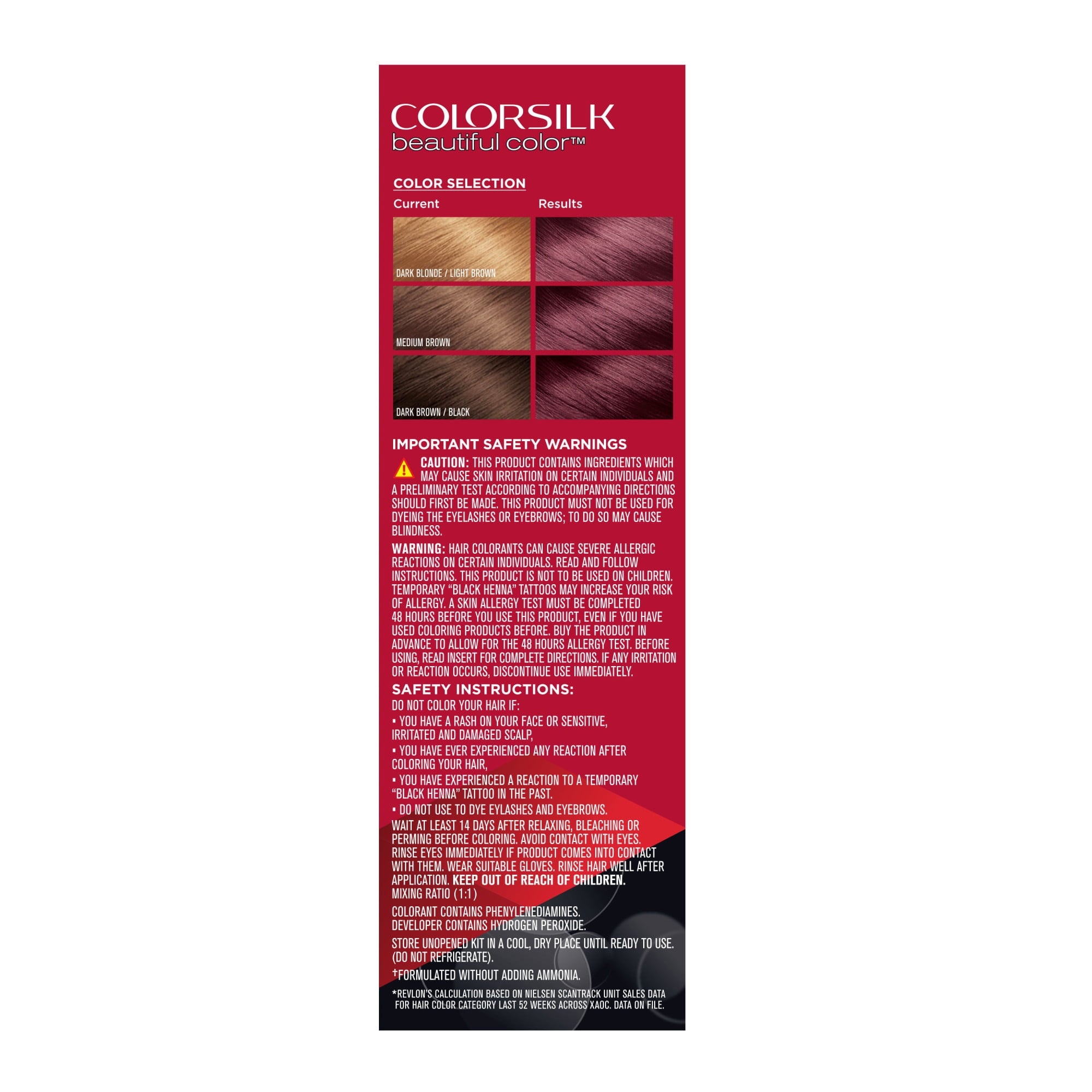 Revlon Colorsilk Beautiful Color Permanent Hair Color 3 Pack, 048 Burgundy, 3 Pack