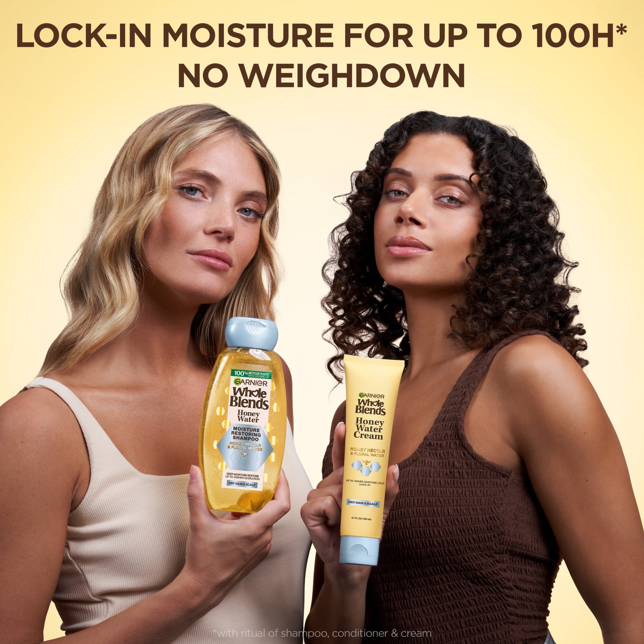 Garnier Whole Blends Honey Water Moisture Restoring Conditioner, Dry Hair, Squeeze, 12.5 fl oz