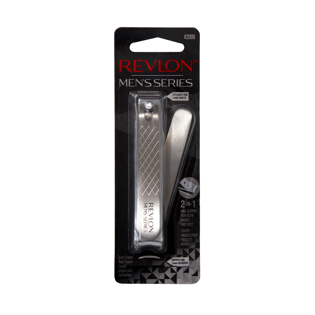 Revlon Men's Series™ Dual-Ended Nail Clipper for Trimming and Grooming, 1 Count
