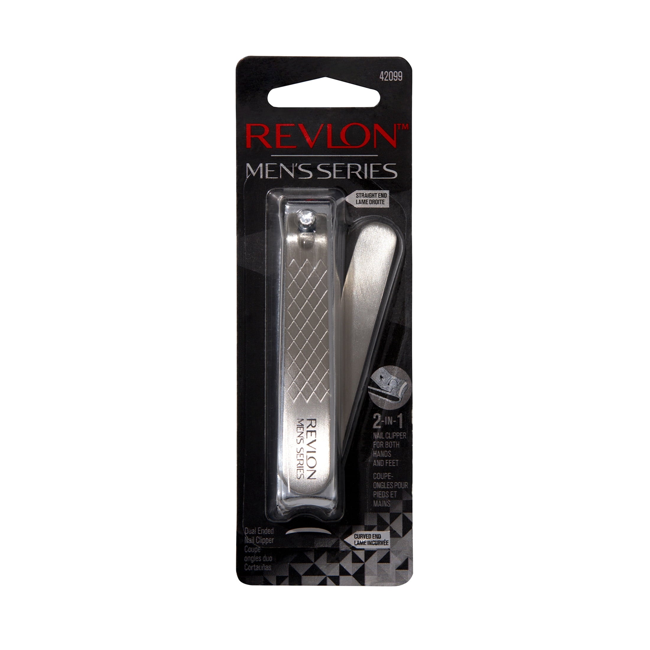 Revlon Men's Series™ Dual-Ended Nail Clipper for Trimming and Grooming, 1 Count