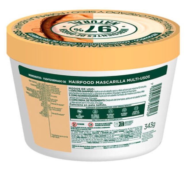 GARNIER FRUCTIS MASCARILLA MULTI-USOS HAIR FOOD MANTECA DE CACAO CABELLO RIZADO Y SECO 350 ML