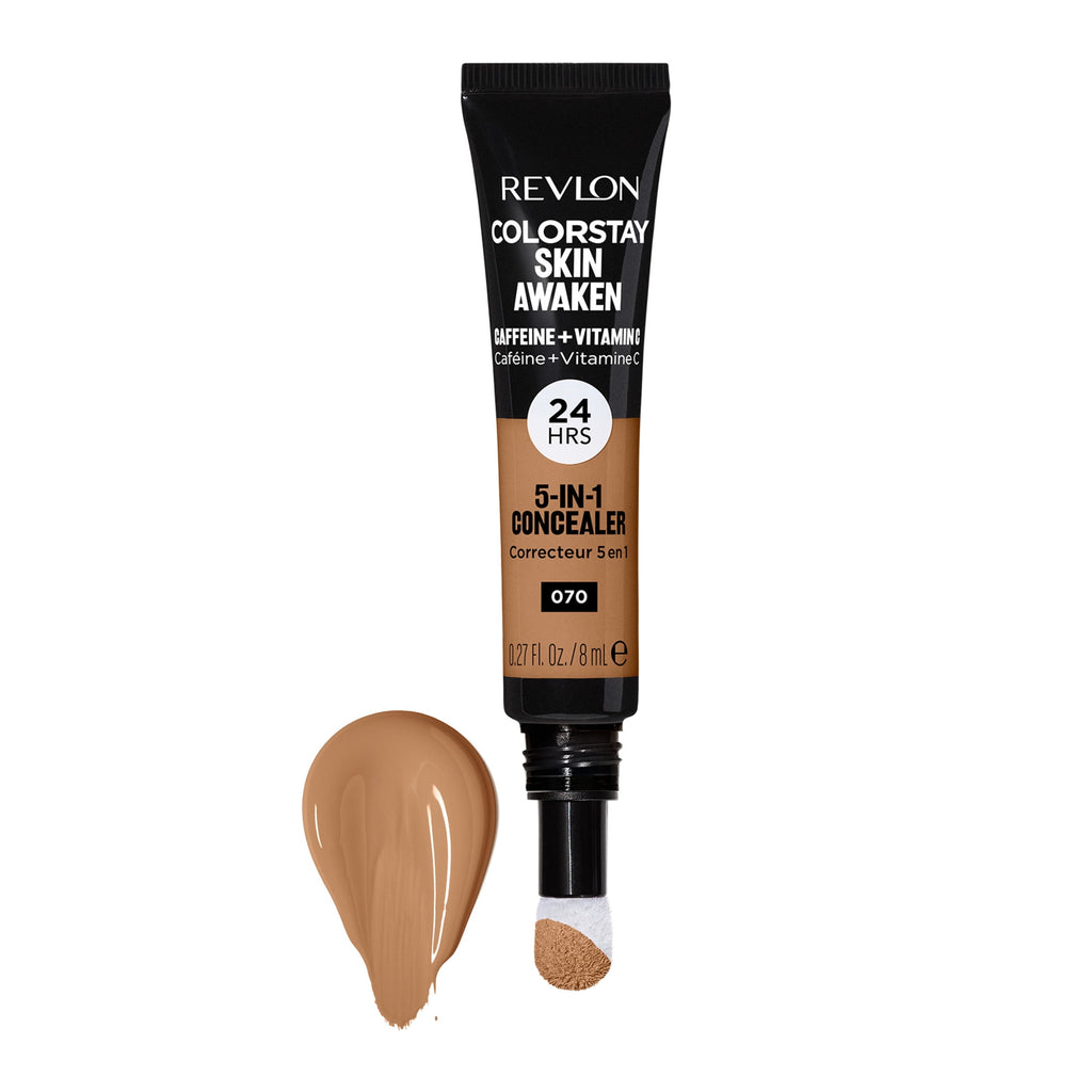 Revlon ColorStay Skin Awaken Cream Concealer Makeup, Longwear, 070 Nutmeg, 0.27 fl oz