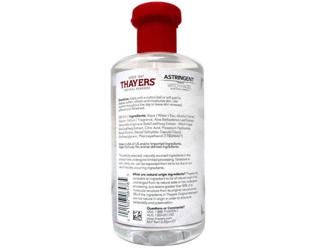 Thayers Original Witch Hazel Astringent With Aloe Vera, 12 Ounce - 3 Pack
