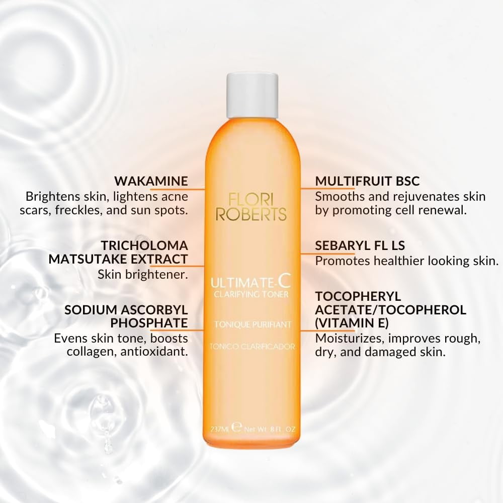 Flori Roberts Ultimate-C Clarifying Toner - Refreshing Facial Toner for Women - All Skin Types