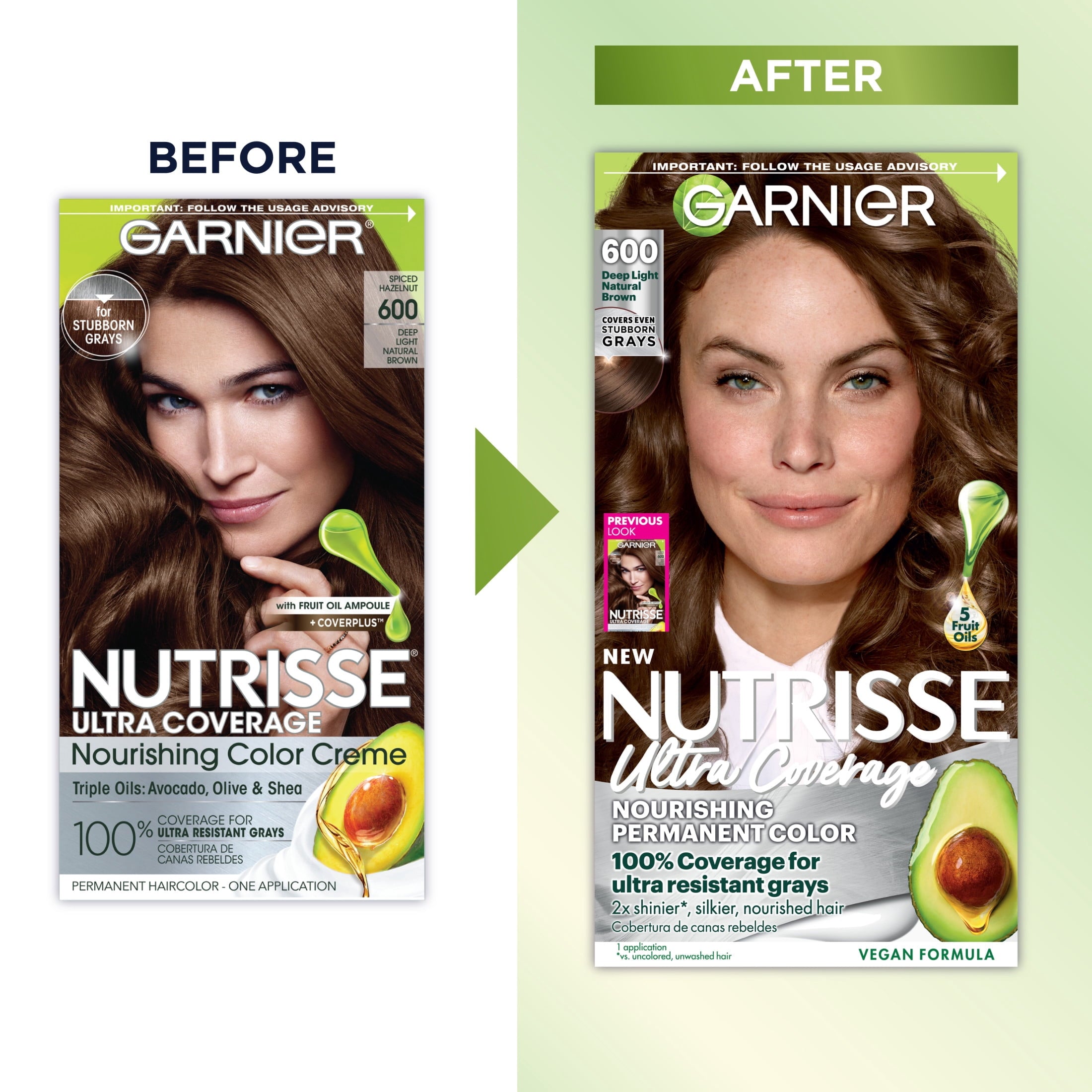 Garnier Nutrisse Nourishing Hair Color Creme, 600 Deep Light Natural Brown