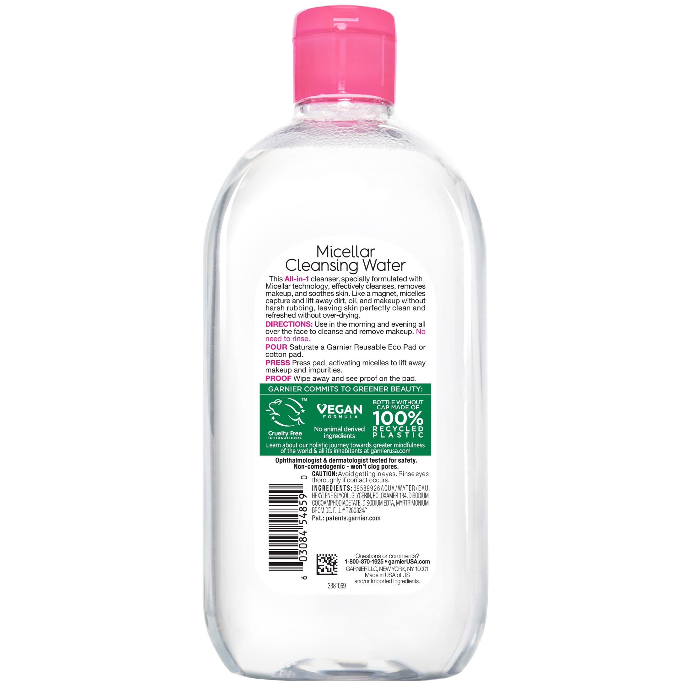 Garnier SkinActive Micellar Cleansing Water All in 1 Makeup Remover, Face Cleanser, 23.7 fl oz