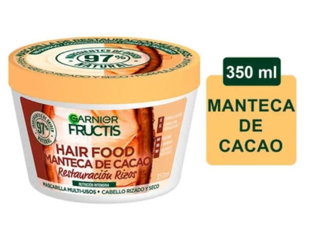 GARNIER FRUCTIS MASCARILLA MULTI-USOS HAIR FOOD MANTECA DE CACAO CABELLO RIZADO Y SECO 350 ML