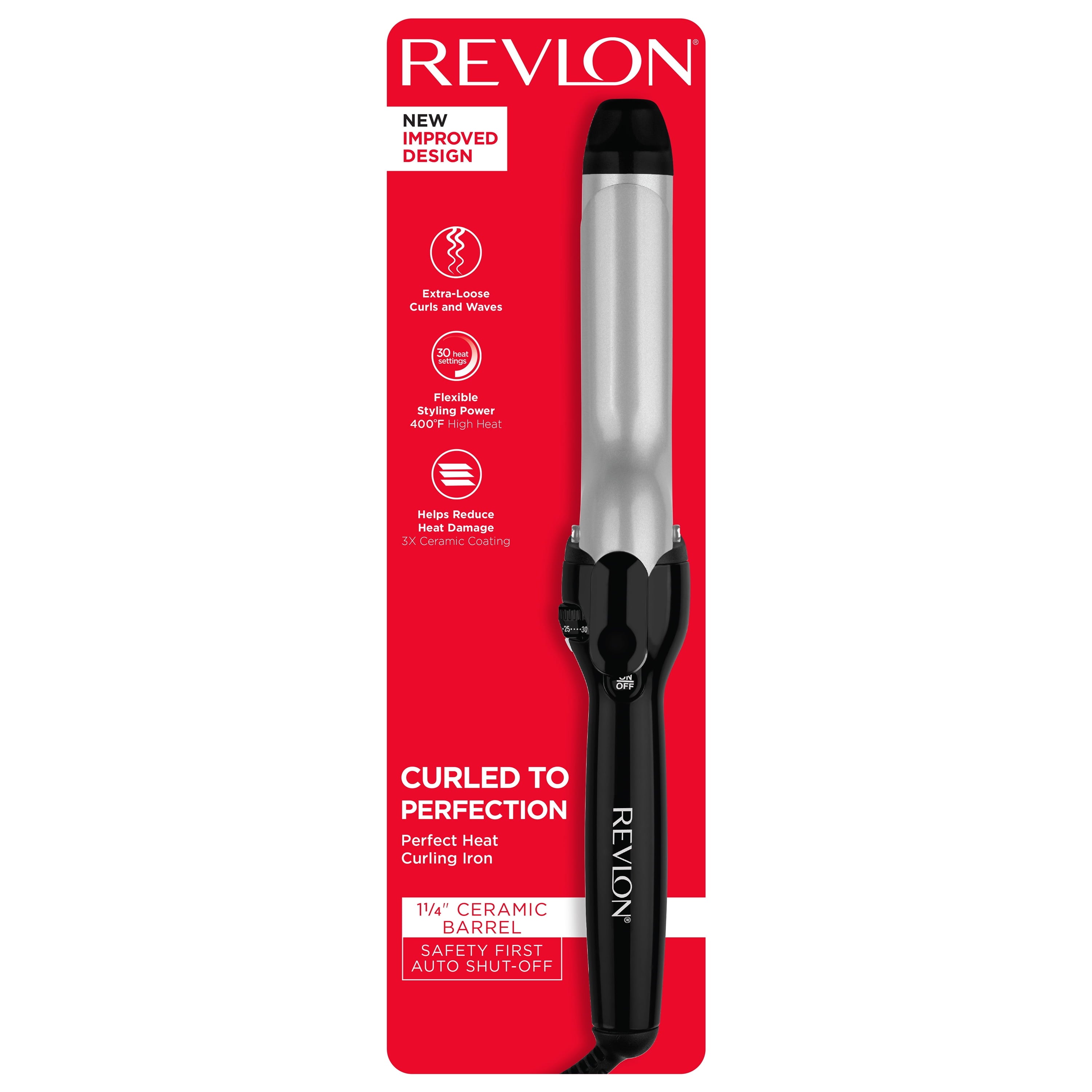 Revlon Perfect Heat 1-1/4" Triple Ceramic Curling Iron, Black