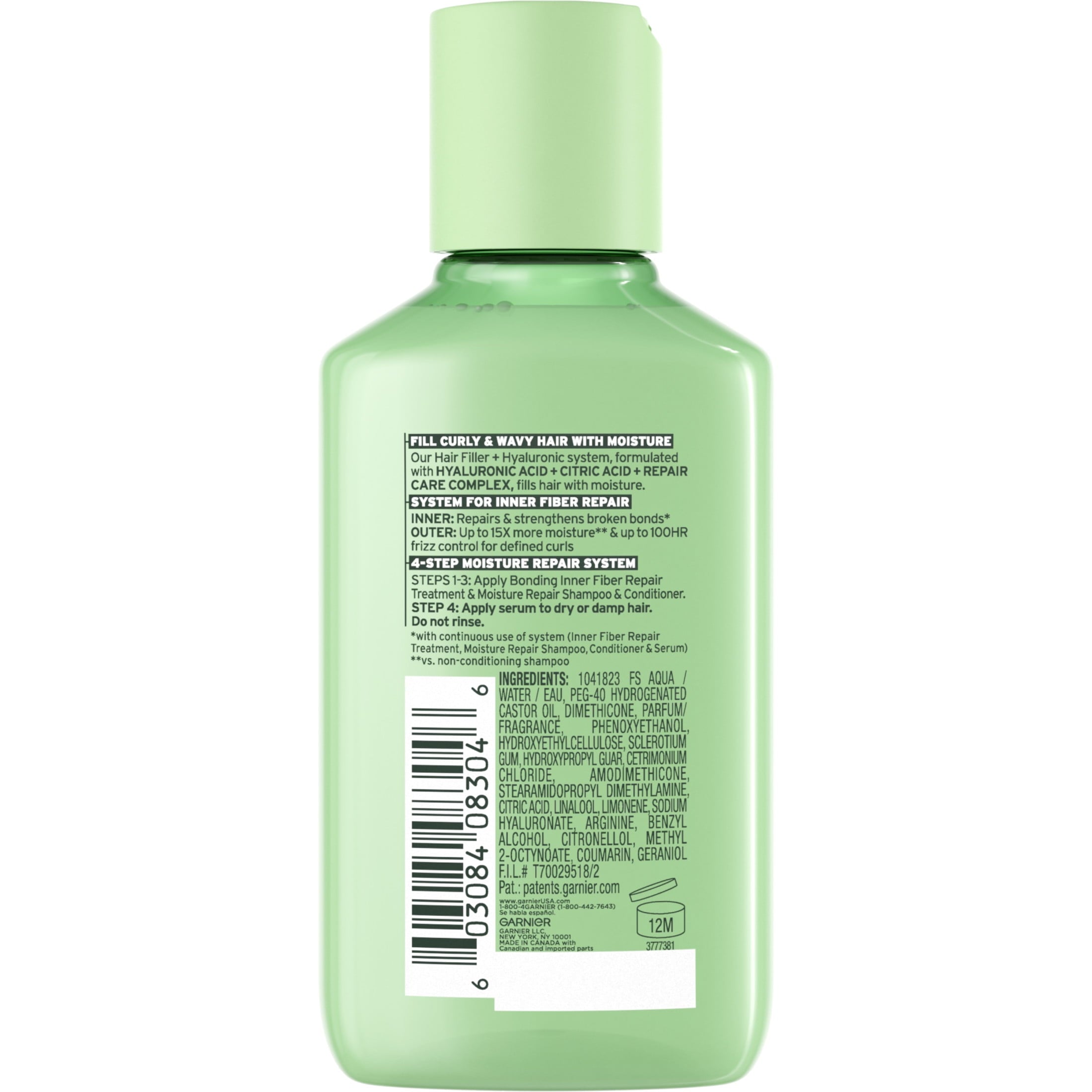 Garnier Fructis Hair Filler Moisture Repair Serum Treatment, Curly Hair, 3.75 fl oz
