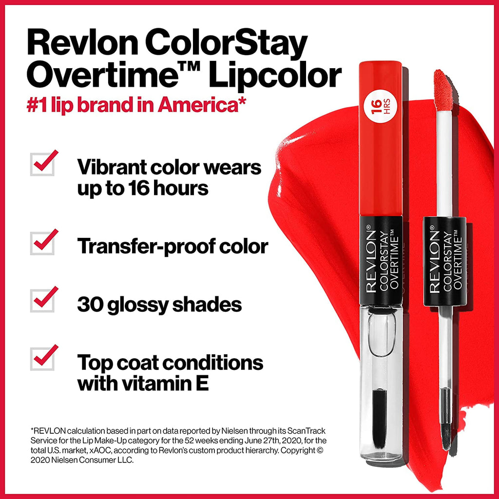 Revlon Colorstay Overtime Lipcolor - 040 Forever Scarlet 2-Pack