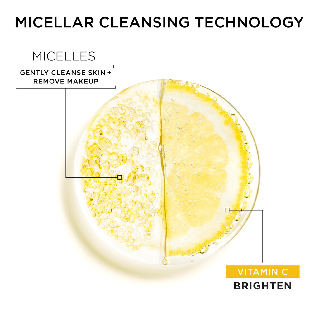 Garnier SkinActive Micellar Cleansing Water All in 1 Vitamin C Makeup Remover, Face Cleanser, 3.4 fl oz