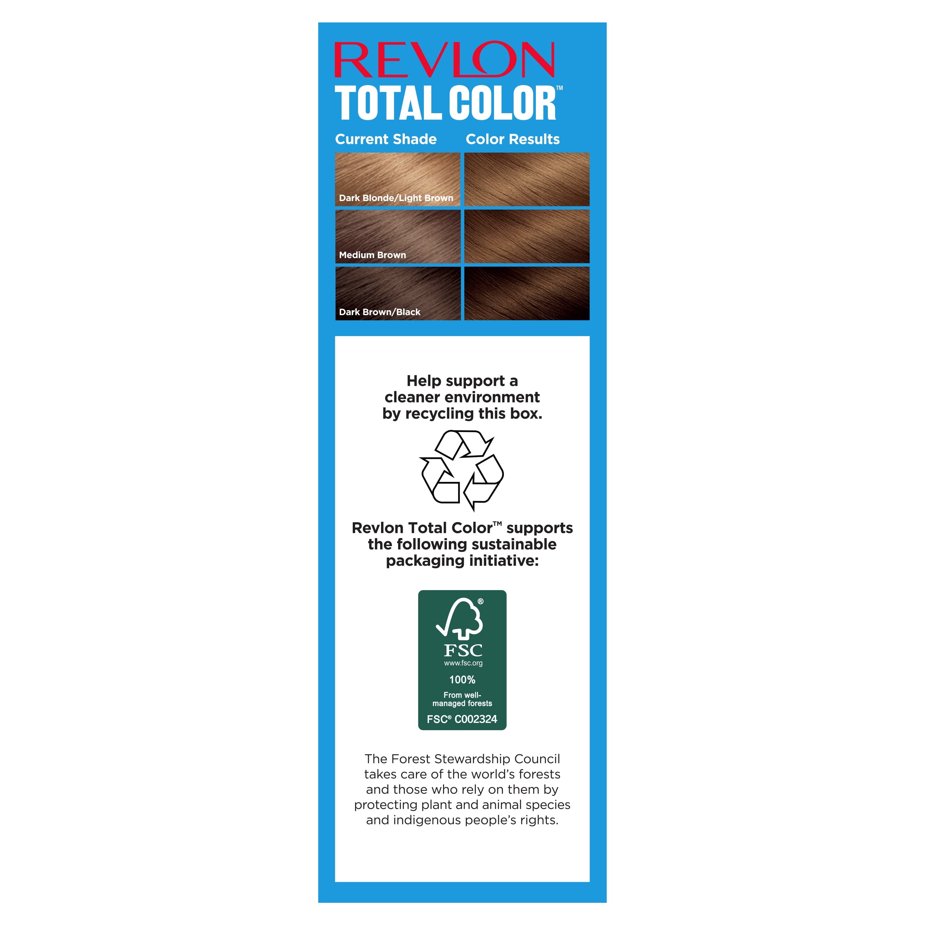 Revlon Total Color Hair Color, Clean and Vegan, 100% Gray Coverage Permanent Hair Dye - 53 Medium Golden Brown