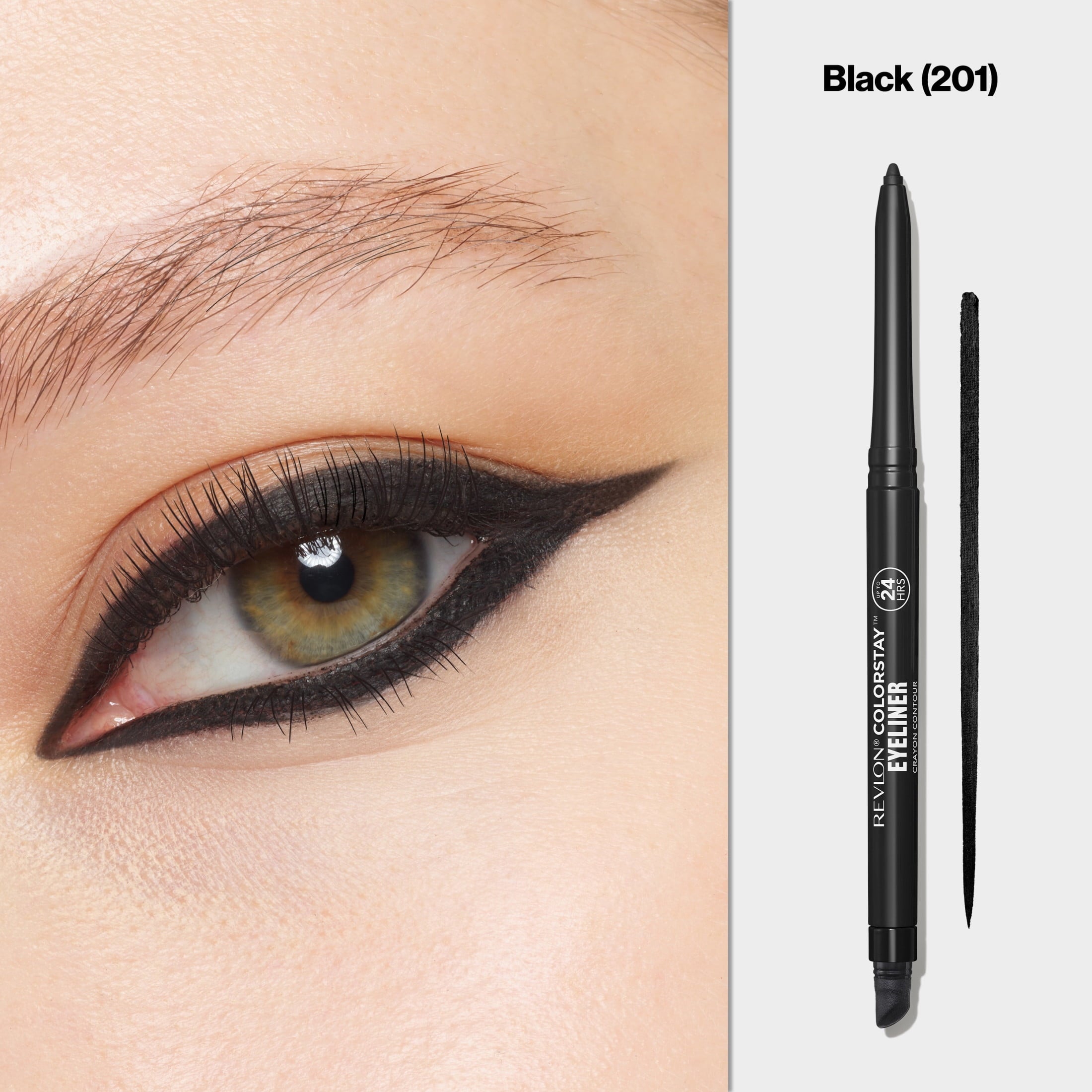 Revlon ColorStay Waterproof Eyeliner Pencil, Built-In Sharpener, 201 Black, 0.01 oz