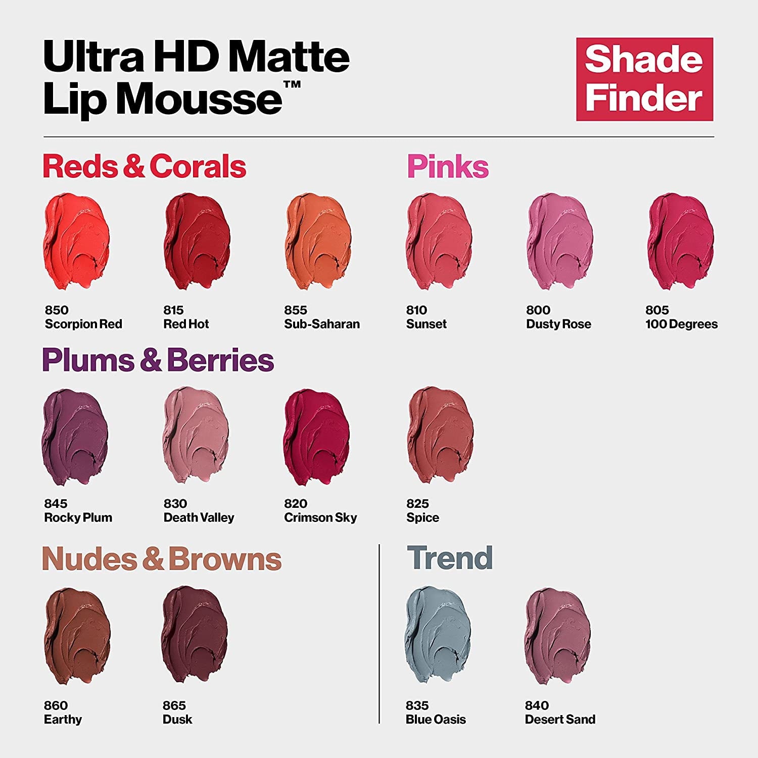 2 Pack Liquid Lipstick by Revlon, Face Makeup, Ultra HD Matte Lip Mousse, Longwear Rich Lip Colors in Plum / Berry, 830 Death Valley, 0.02 Oz