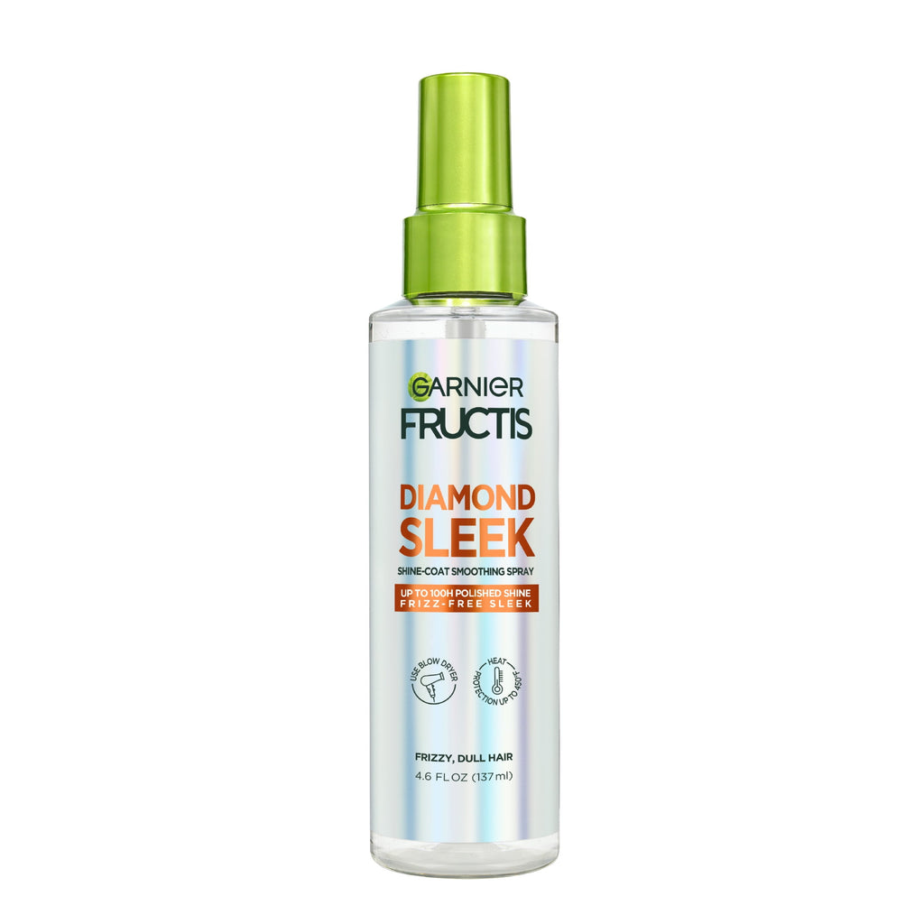 Garnier Fructis Diamond Sleek Shine Spray for Frizzy and Dry Hair, 4.6 fl oz