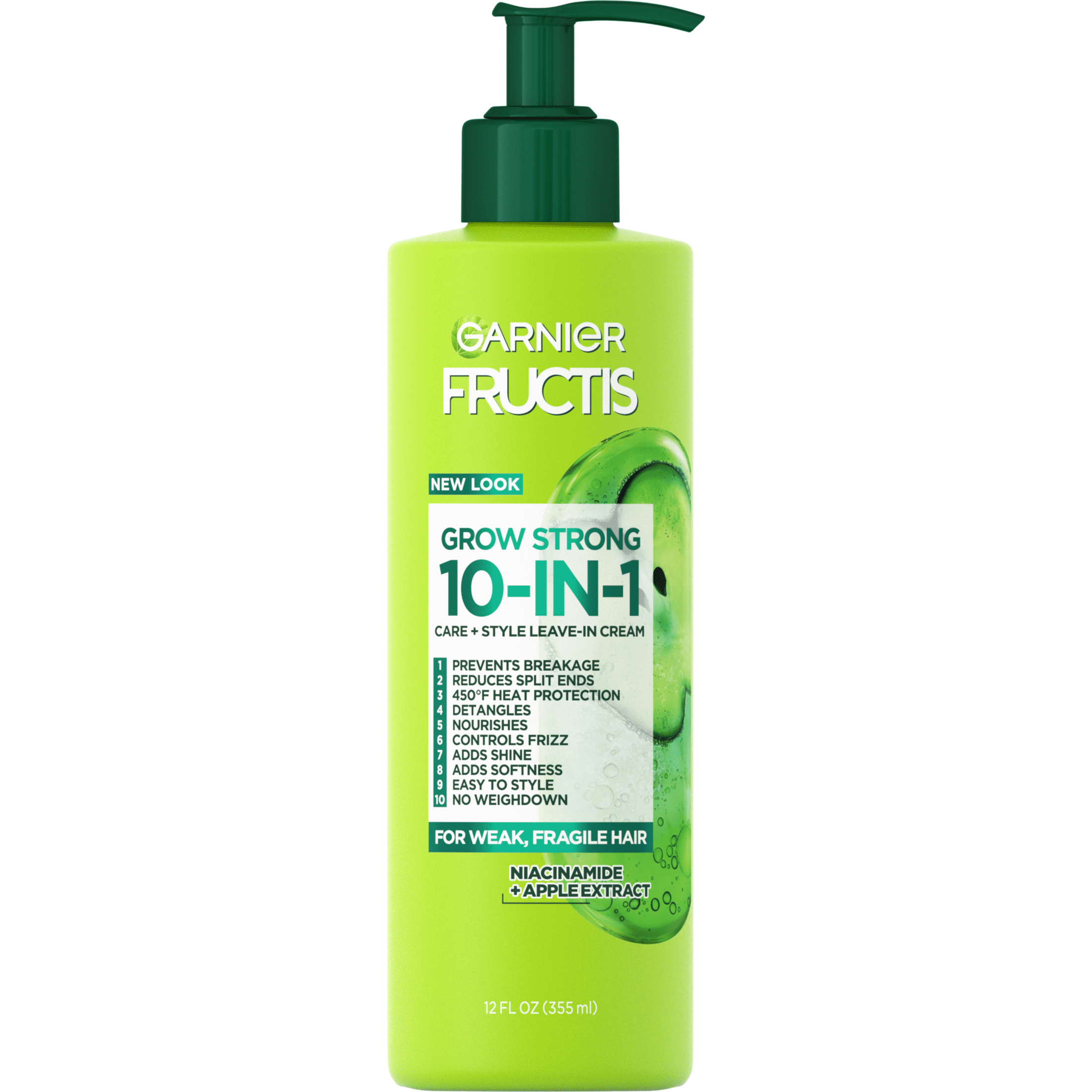 Garnier Fructis Grow Strong 10-in-1 Care and Styling Leave-in Cream, 12 fl oz