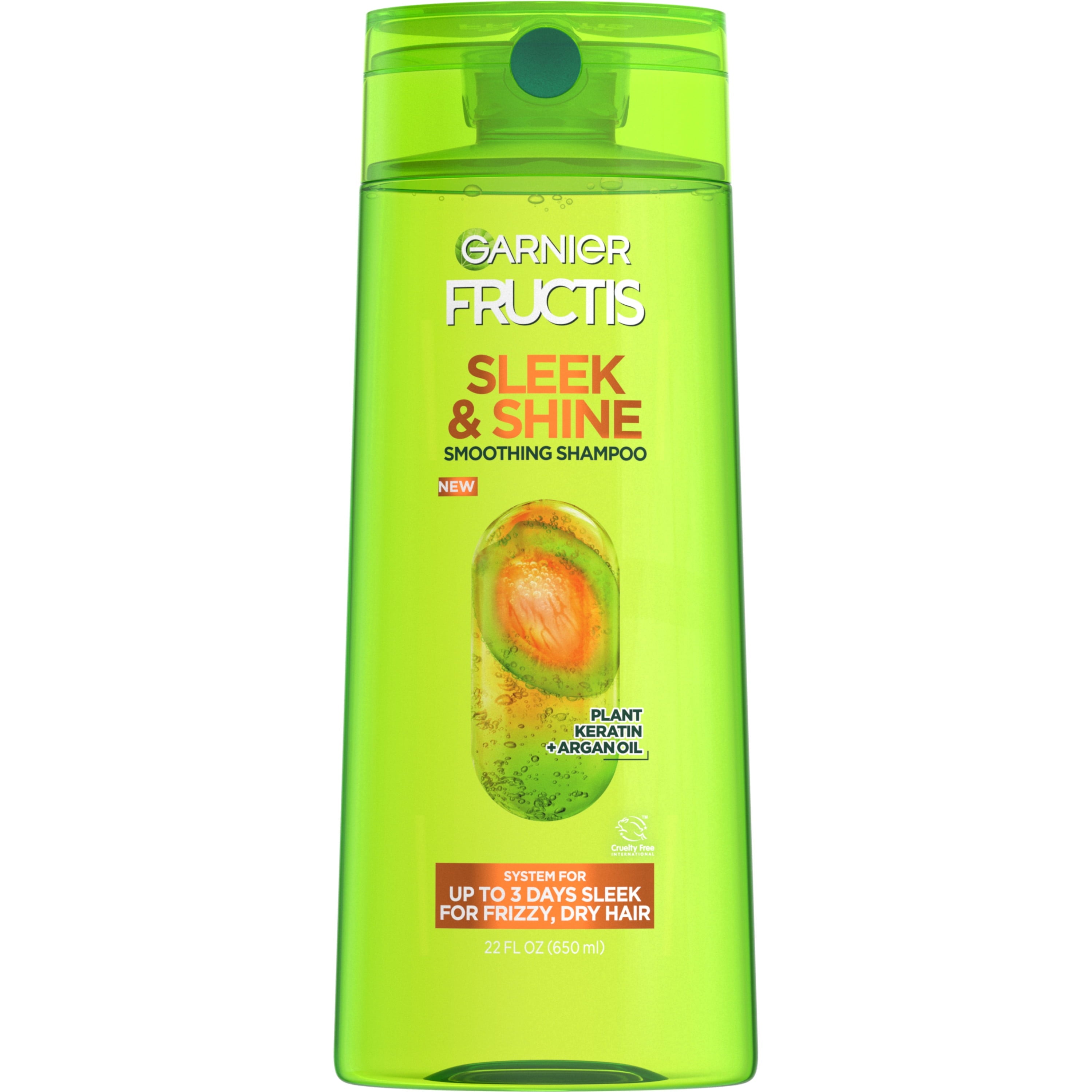 Garnier Fructis Sleek & Shine Shampoo, Frizzy, Dry, Unmanageable Hair, 22 fl. oz.