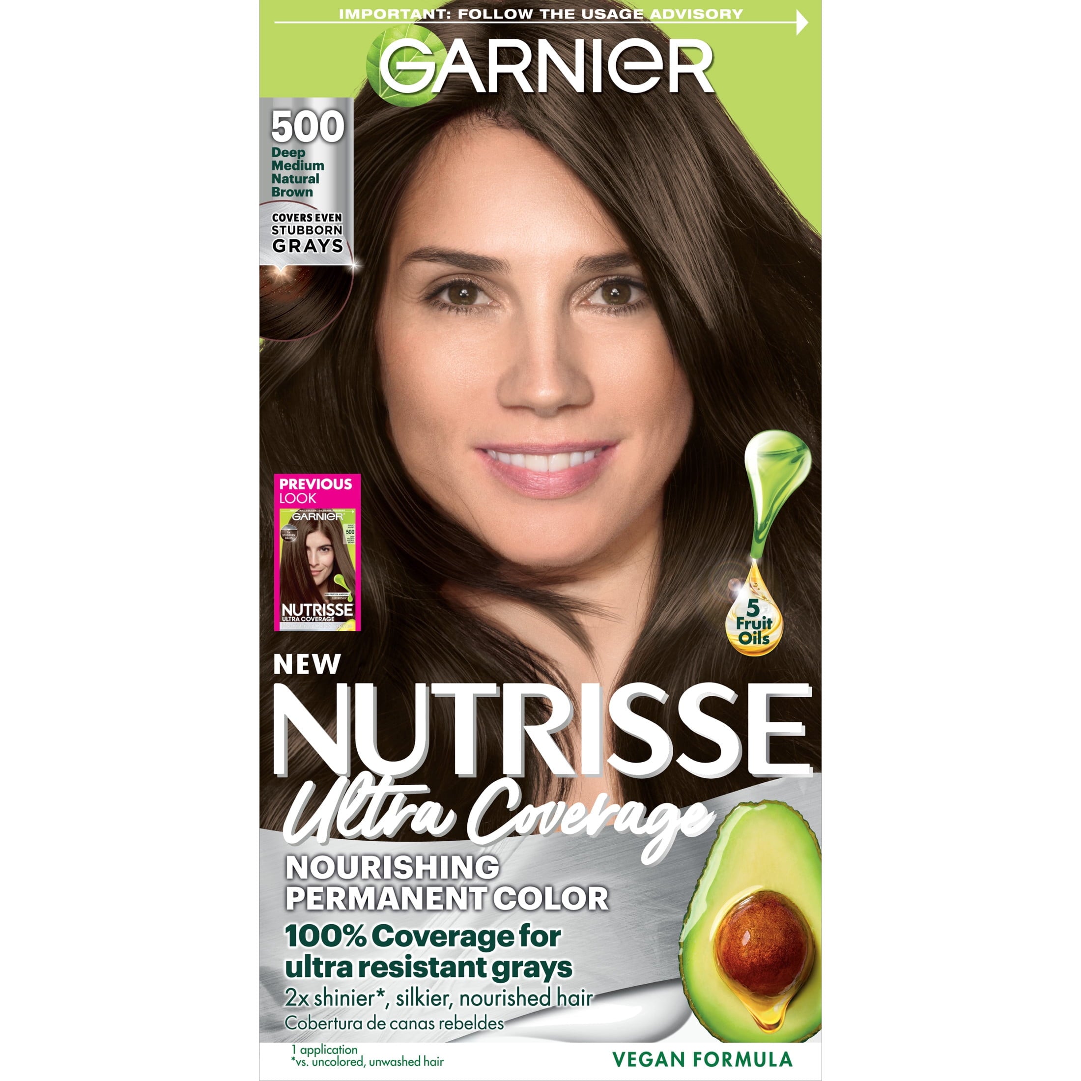 Garnier Nutrisse Nourishing Hair Color Creme 500 Deep Medium Natural Brown