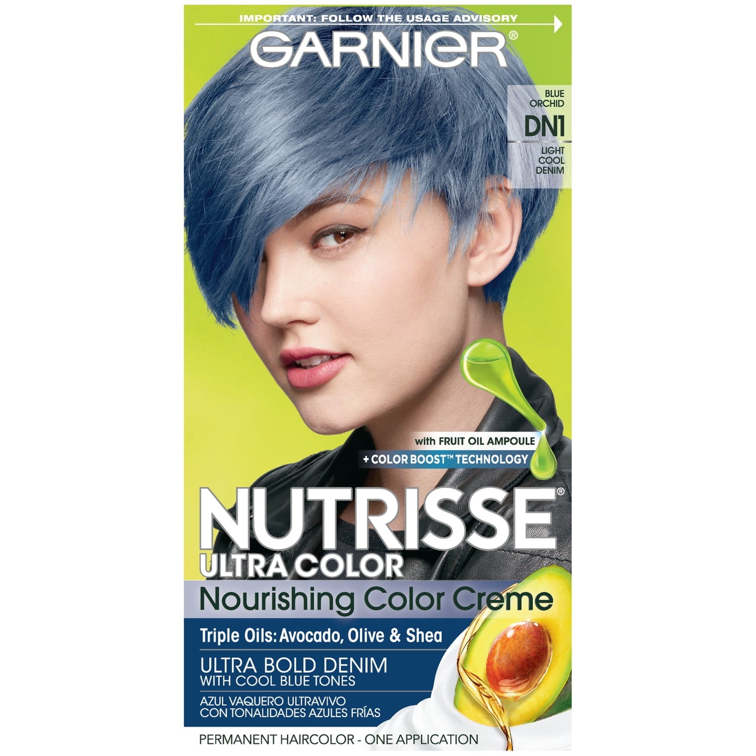 Garnier Nutrisse Nourishing Hair Color Creme, Unisex, DN1 Light Cool Denim
