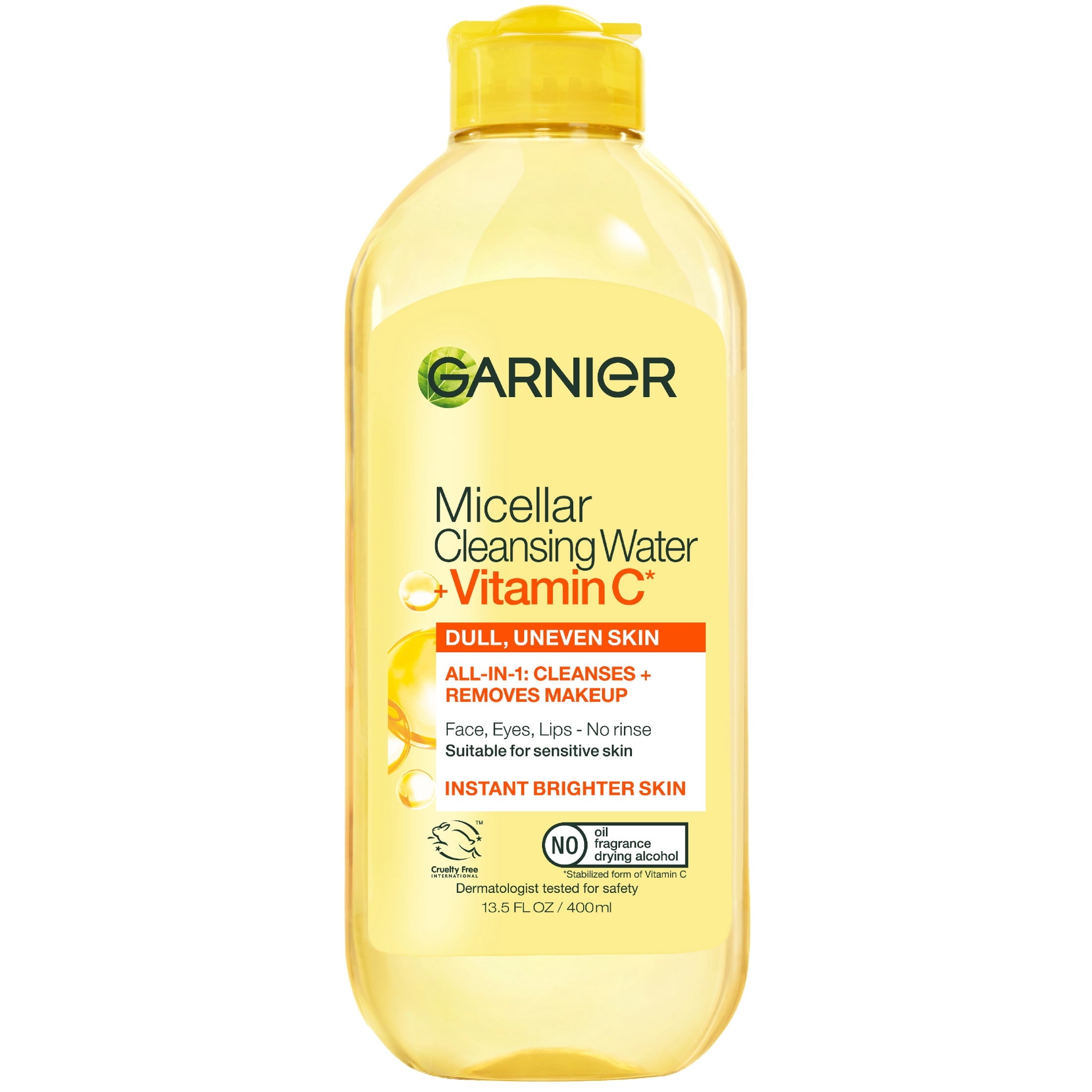 Garnier SkinActive Micellar Cleansing Water All in 1 Vitamin C Makeup Remover, Face Cleanser, 13.5 fl oz