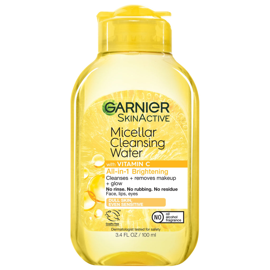 Garnier SkinActive Micellar Cleansing Water All in 1 Vitamin C Makeup Remover, Face Cleanser, 3.4 fl oz