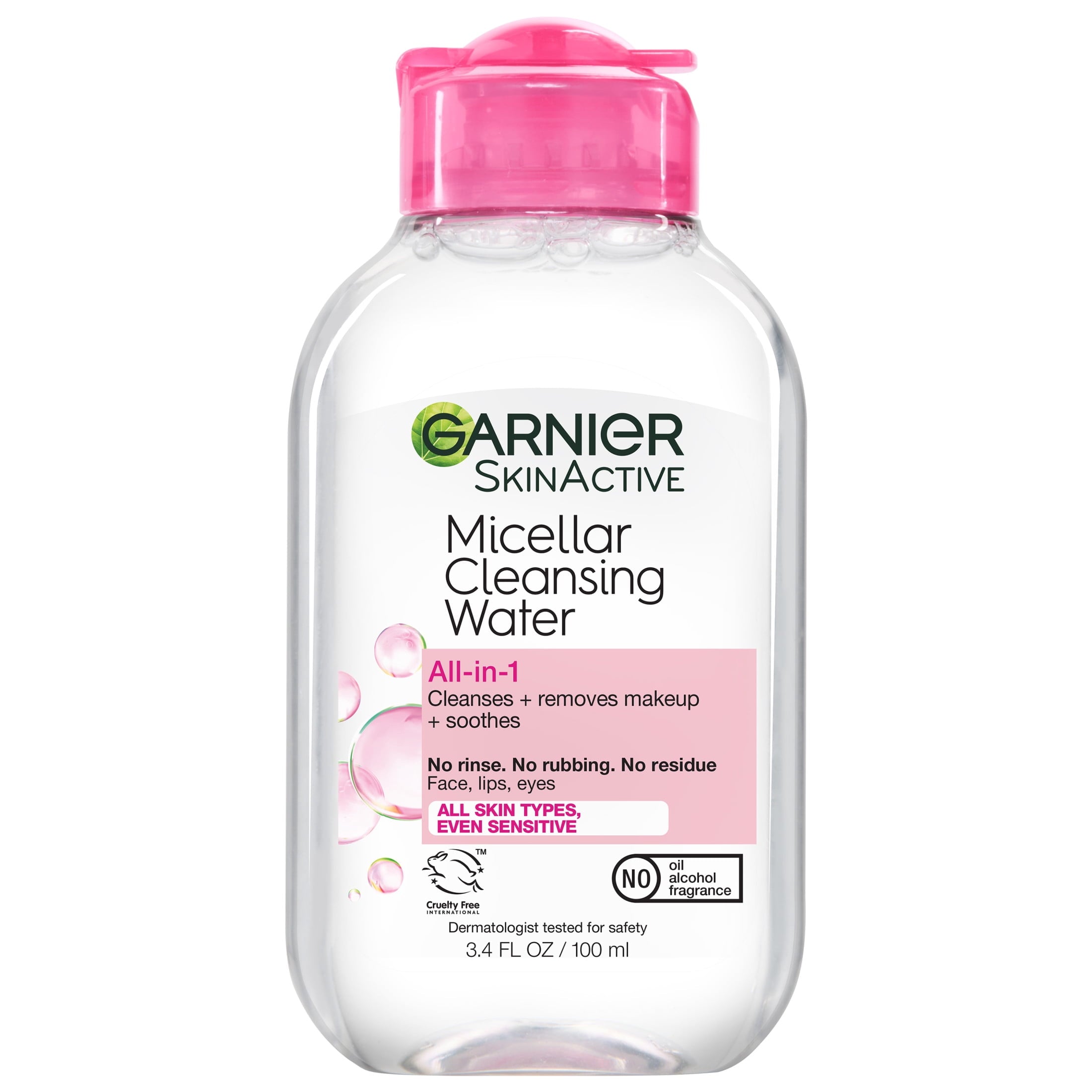 Garnier SkinActive Micellar Cleansing Water All in 1 Makeup Remover, Face Cleanser, 3.4 fl oz