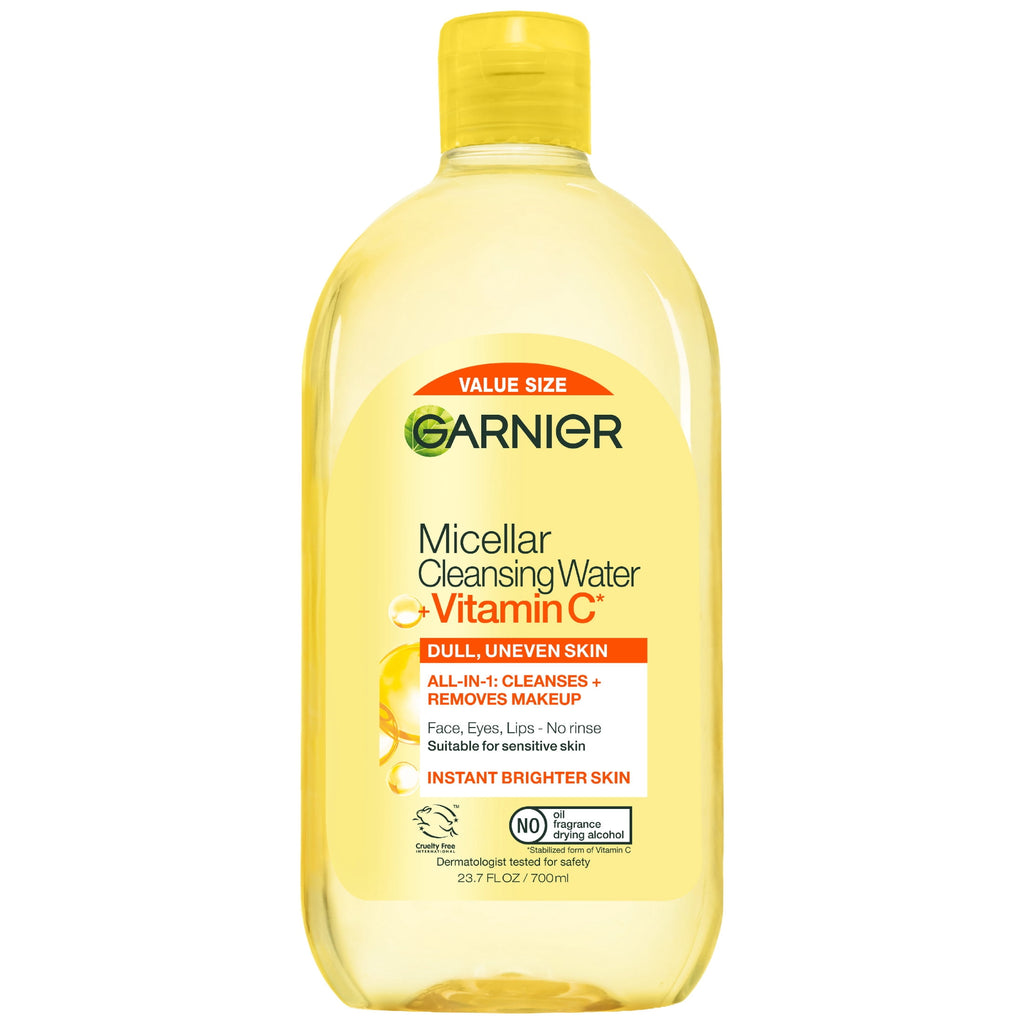 Garnier SkinActive Micellar Cleansing Water All in 1 Vitamin C Makeup Remover, Face Cleanser, 23.7 fl oz