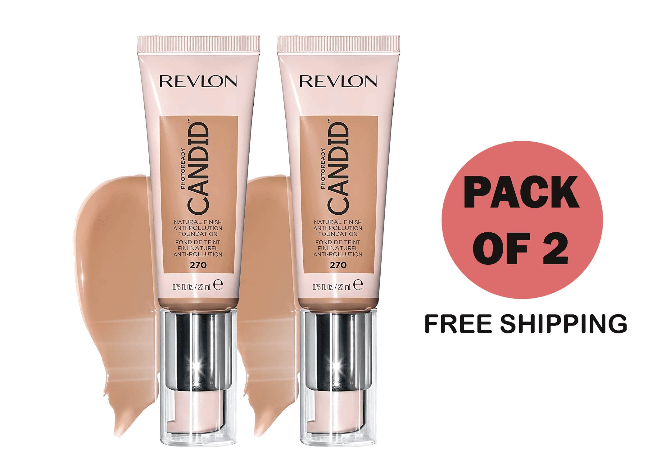 REVLON PhotoReady Candid Natural Finish Foundation  (PACK OF 2)