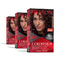 Revlon ColorSilk Beautiful Color Permanent Hair Color 3 Pack, Dark Mahogany Brown, 3 Pack