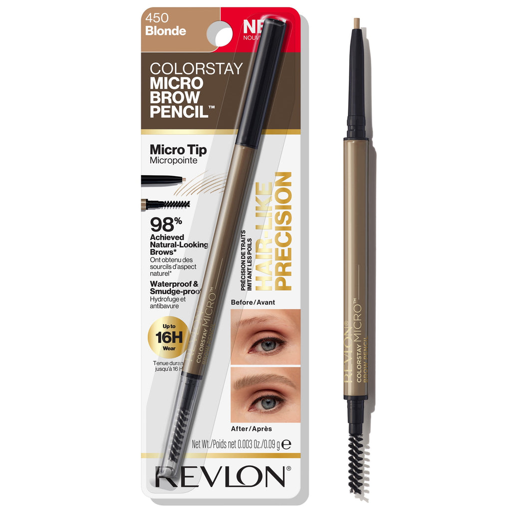Revlon ColorStay Micro Waterproof and Long Wearing Eyebrow Pencil, 450 Blonde, 0.003 oz
