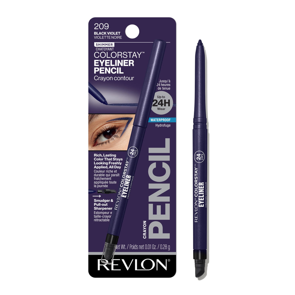 Revlon ColorStay Waterproof Eyeliner Pencil, Built-In Sharpener, 209 Black Violet, 0.01 oz