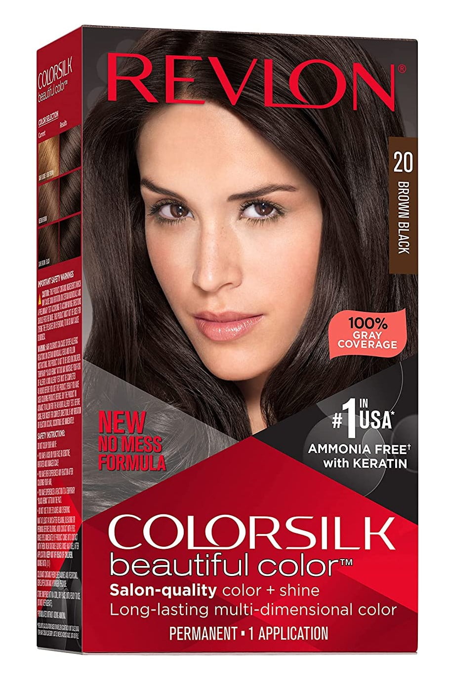 Revlon Colorsilk #20 Brown Black (Pack of 3)
