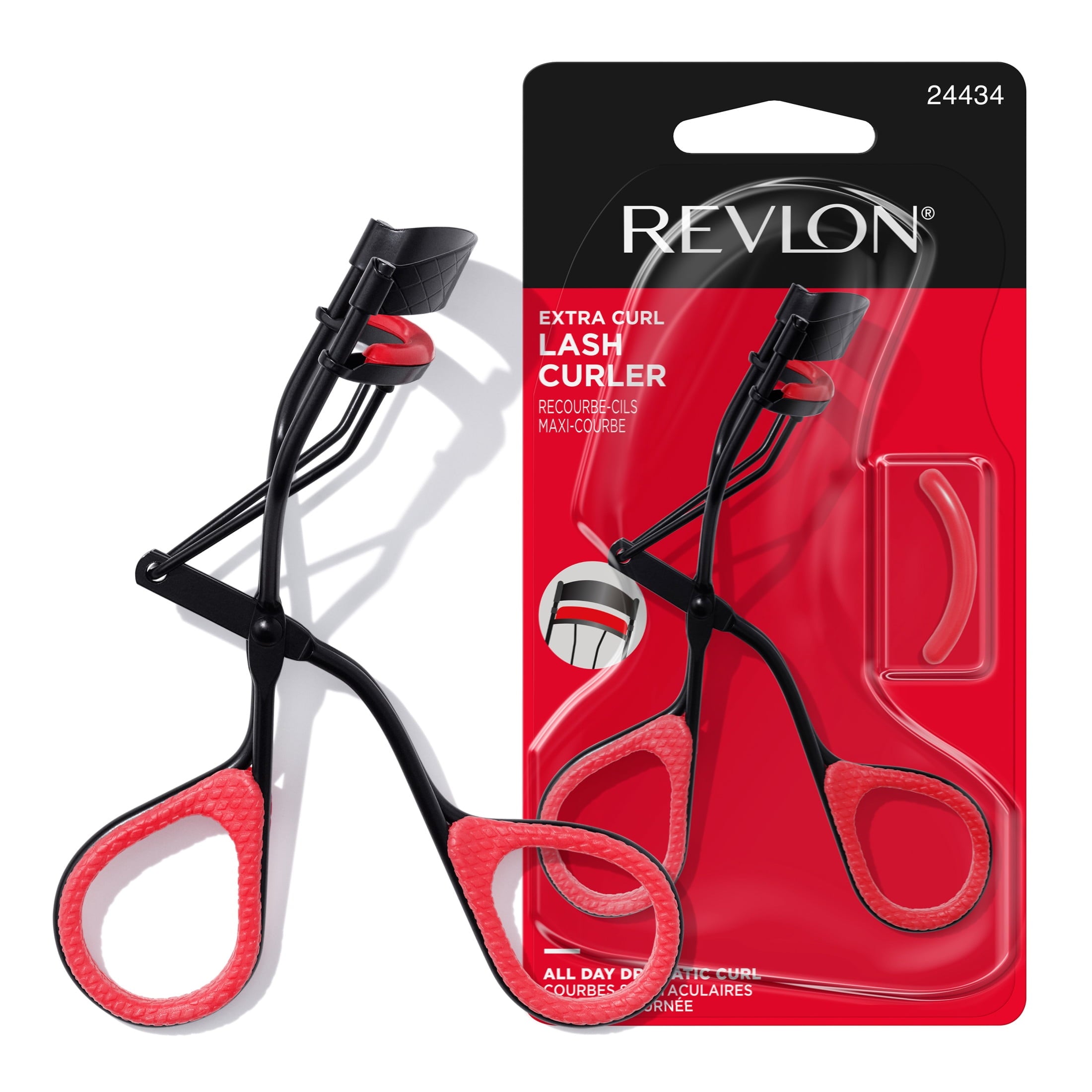 Revlon Extra Curl Lash Curler, All Day Dramatic Curl, No-Slip Finger Grips, 1 count