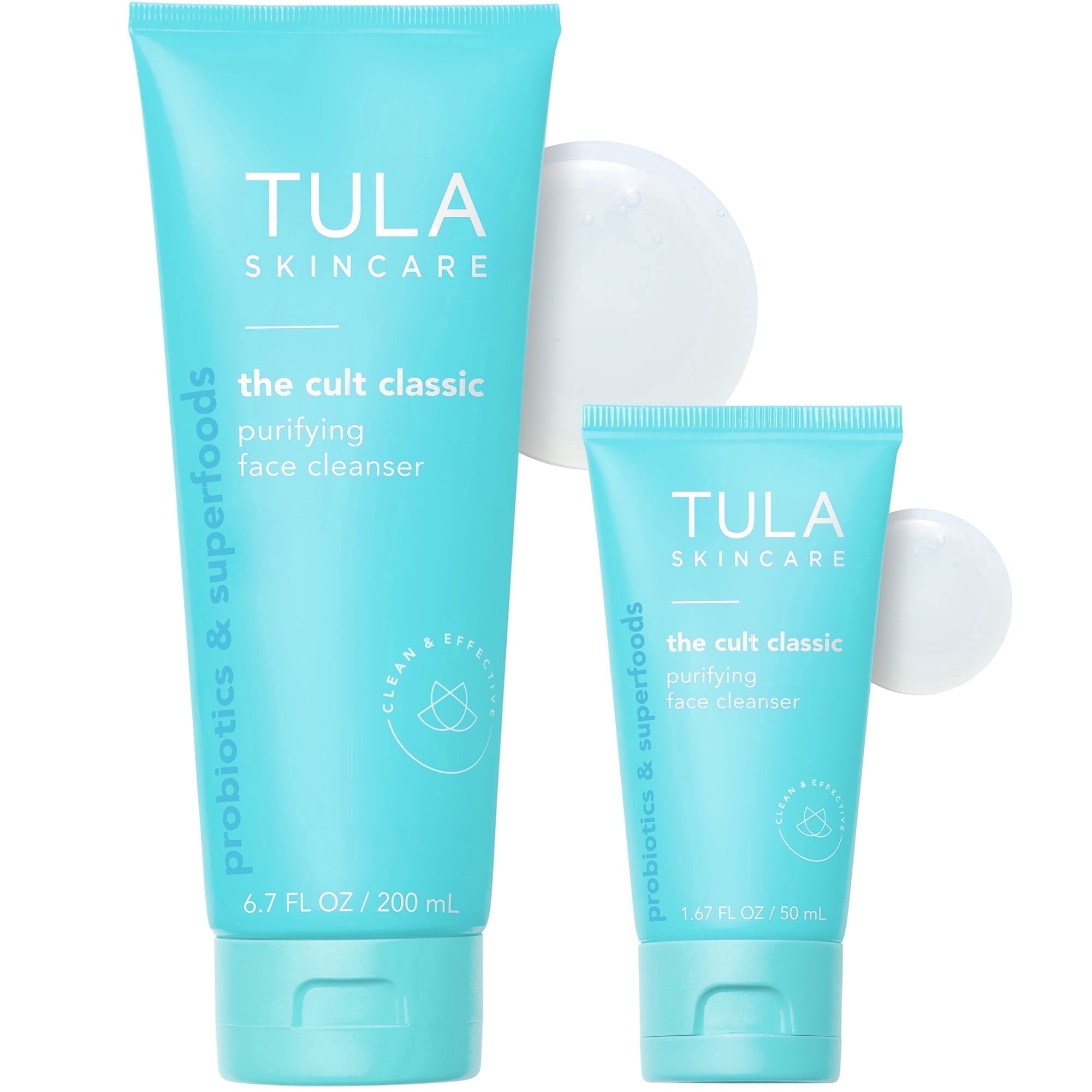 TULA Skin Care The Cult Classic Purifying Face Cleanser, Full and Travel Size Duo, Set of 2
