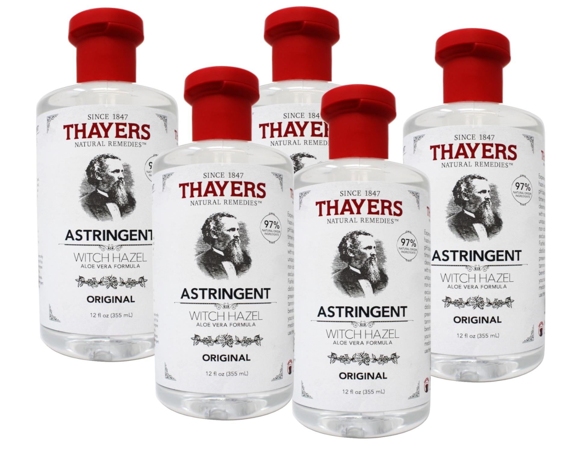 Thayers Original Witch Hazel Astringent With Aloe Vera, 12 Ounce - 5 Pack