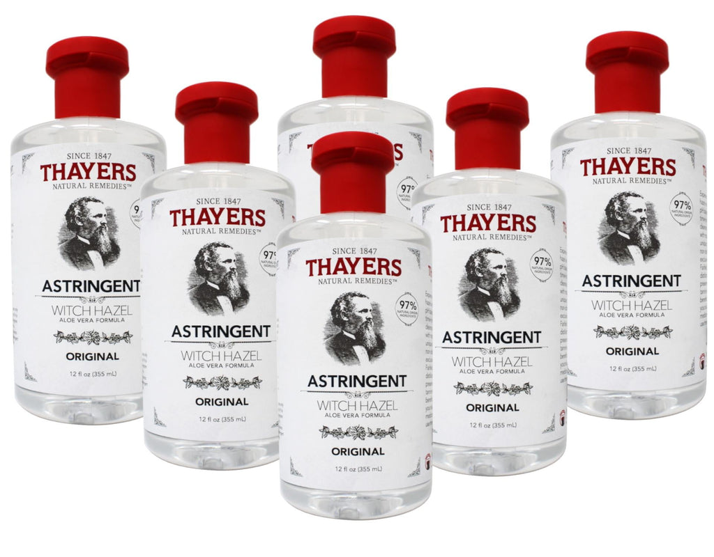 Thayers Original Witch Hazel Astringent With Aloe Vera, 12 Ounce - 6 Pack