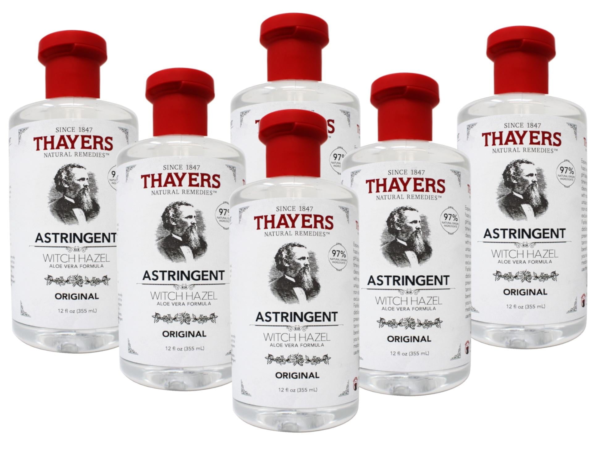 Thayers Original Witch Hazel Astringent With Aloe Vera, 12 Ounce - 6 Pack