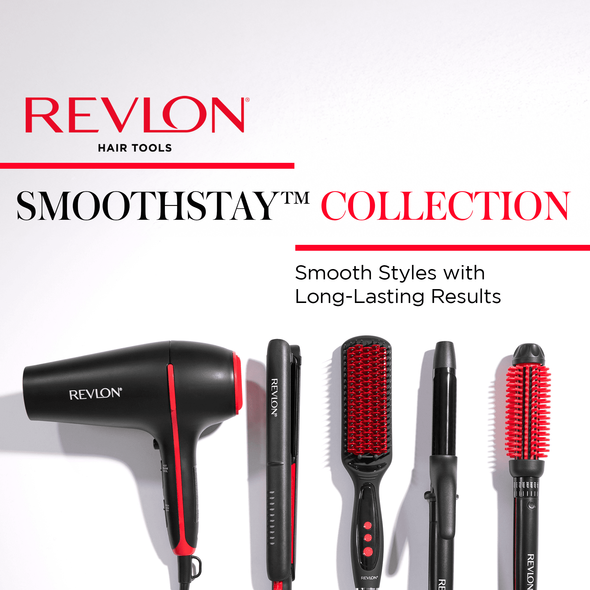 Revlon Smoothstay 1" Coconut Oil-Infused Ceramic Flat Iron, Black