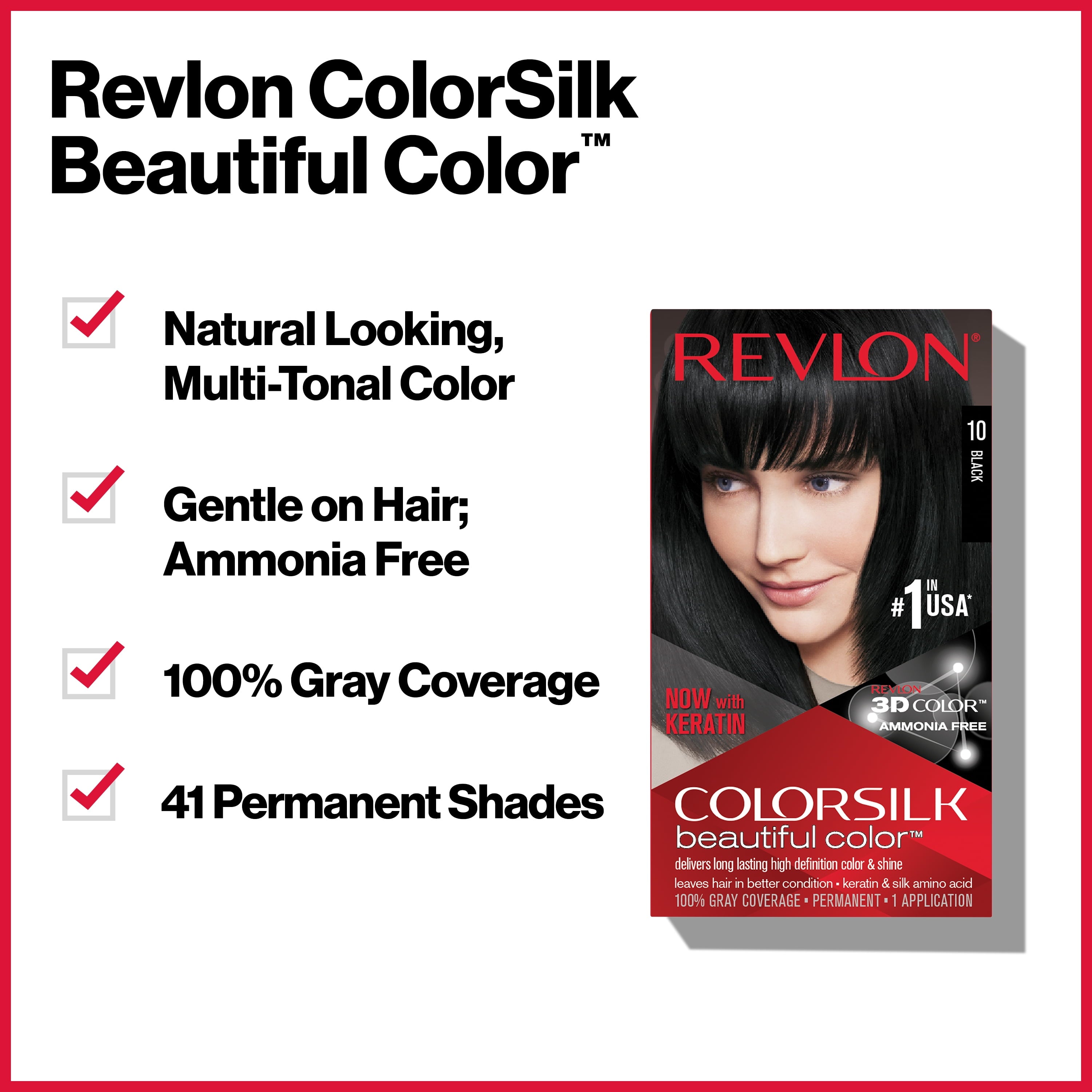 Revlon Colorsilk Beautiful Color Permanent Hair Dye, Dark Brown, At-Home Full Coverage Application Kit, 37 Dark Golden Brown, 3 Pack