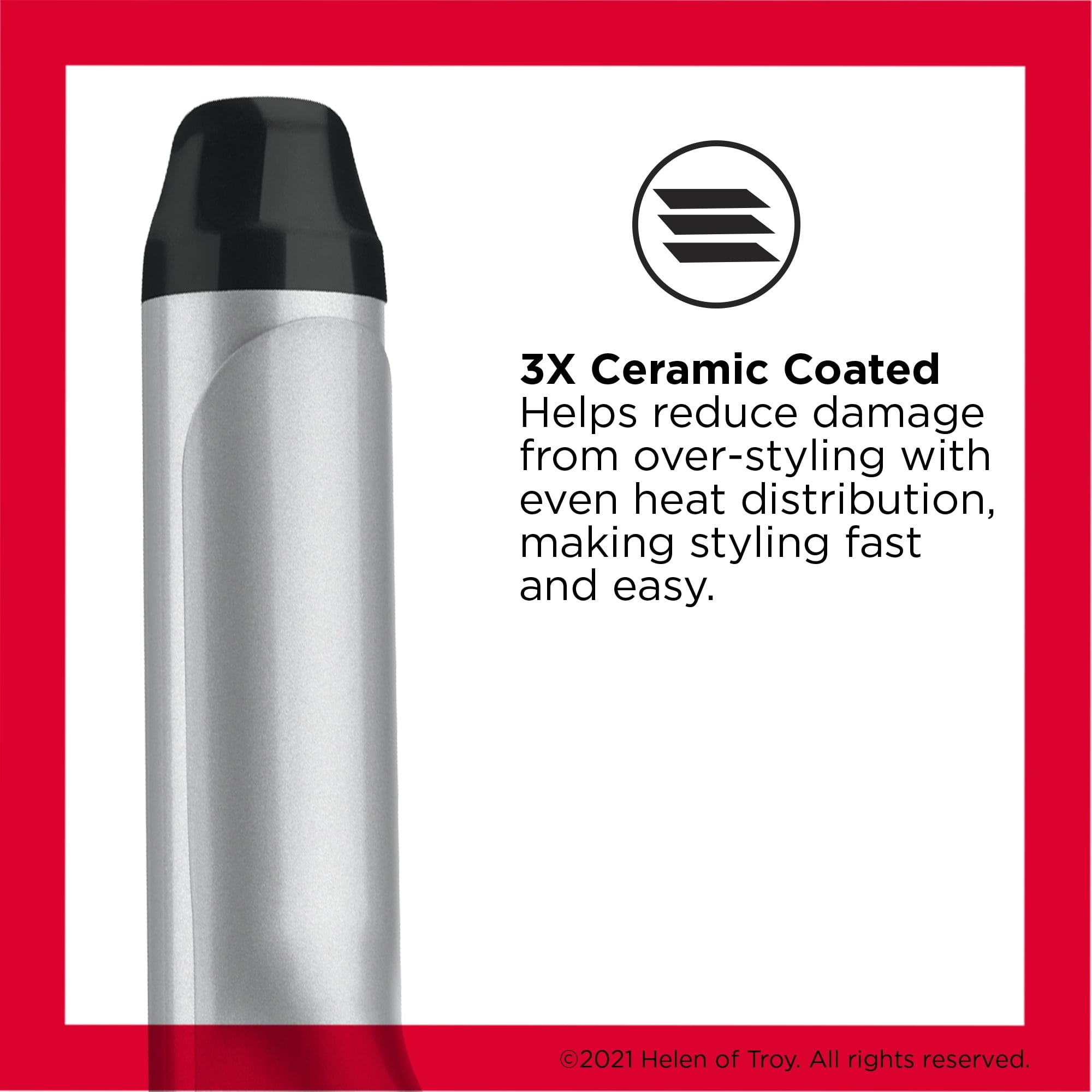 Revlon Perfect Heat 1-1/4" Triple Ceramic Curling Iron, Black