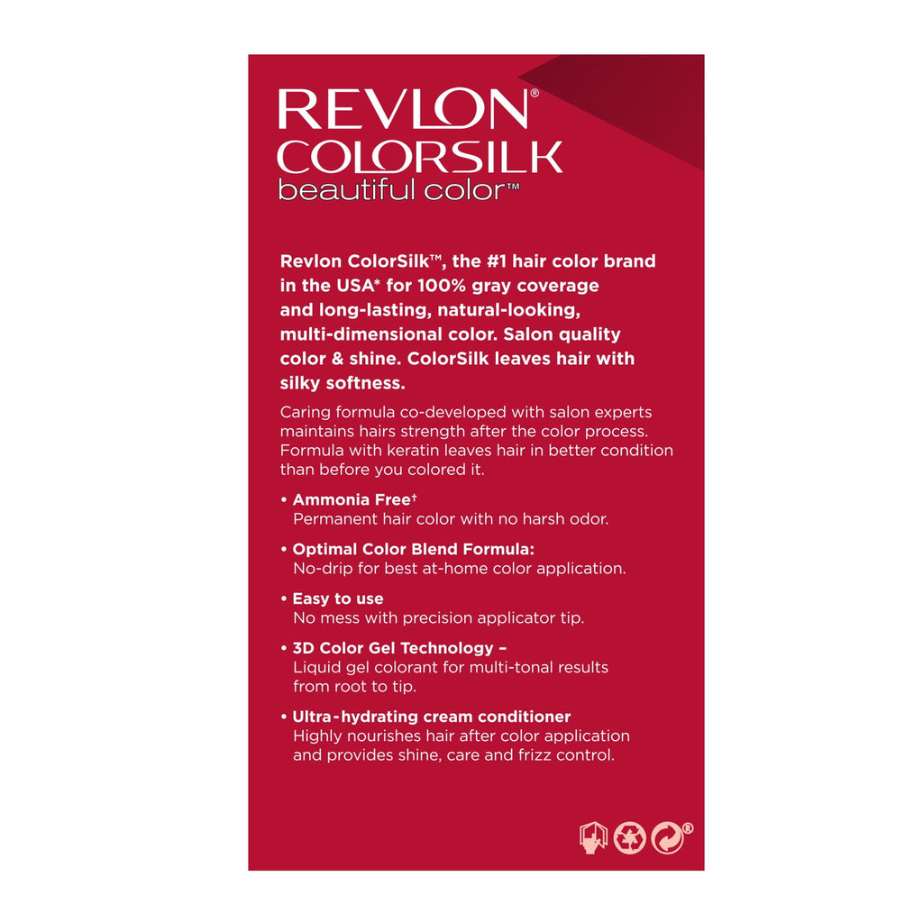 Revlon Colorsilk Beautiful Color Permanent Hair Color 3 Pack, 027 Deep Rich Brown, 3 Pack