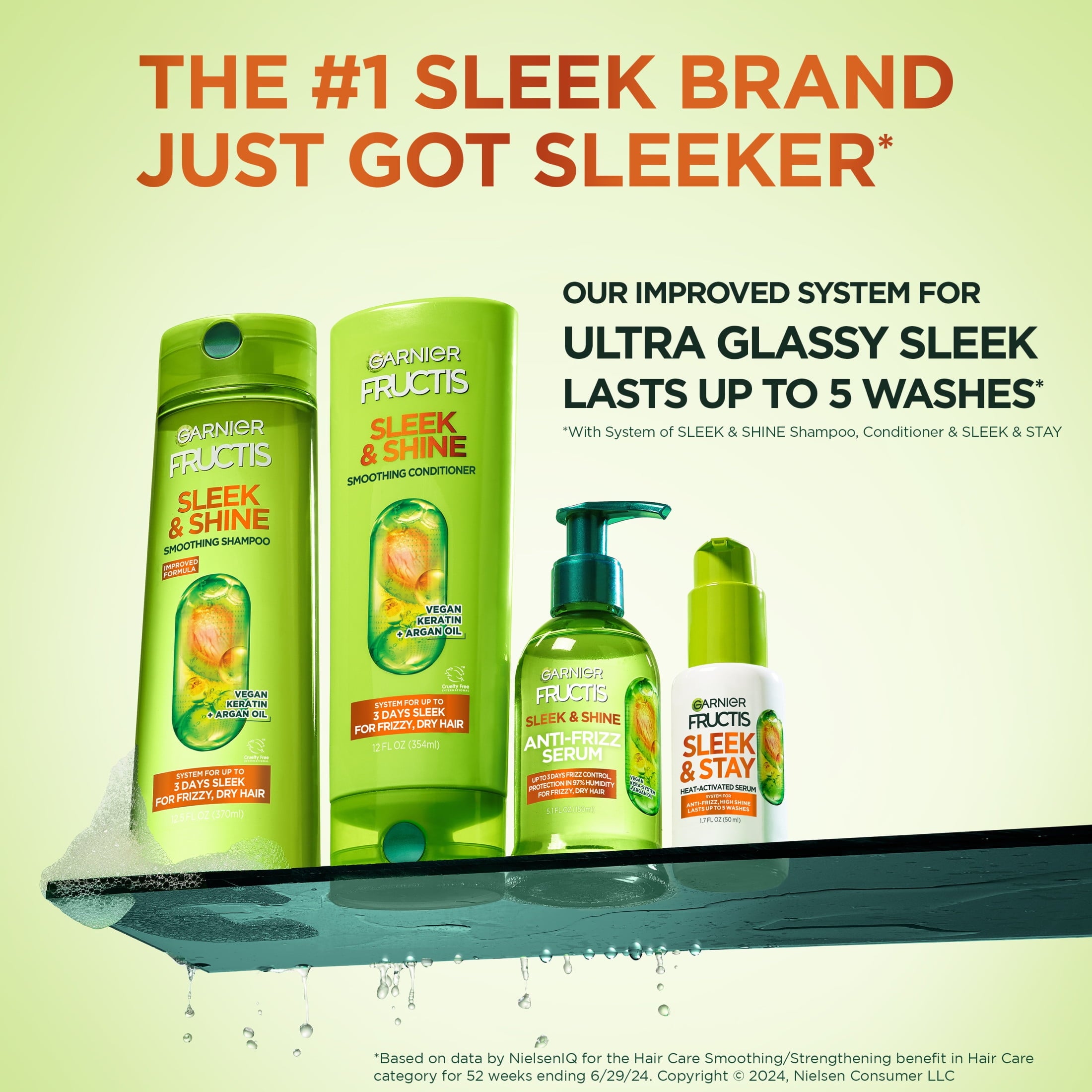 Garnier Fructis Sleek and Shine Smoothing Conditioner with Argan Oil, 33.8 fl oz