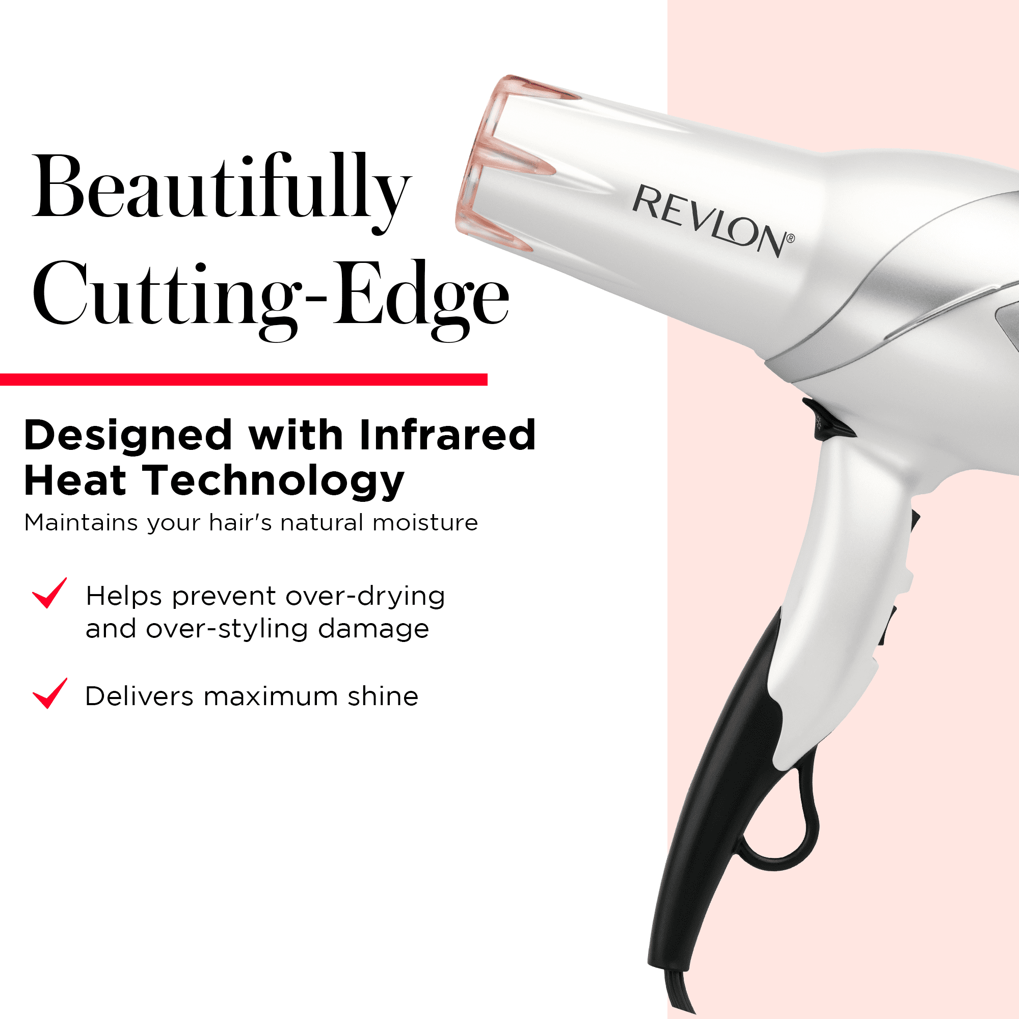 Revlon 1875W Infrared Heat + Ceramic Hair Dryer, White