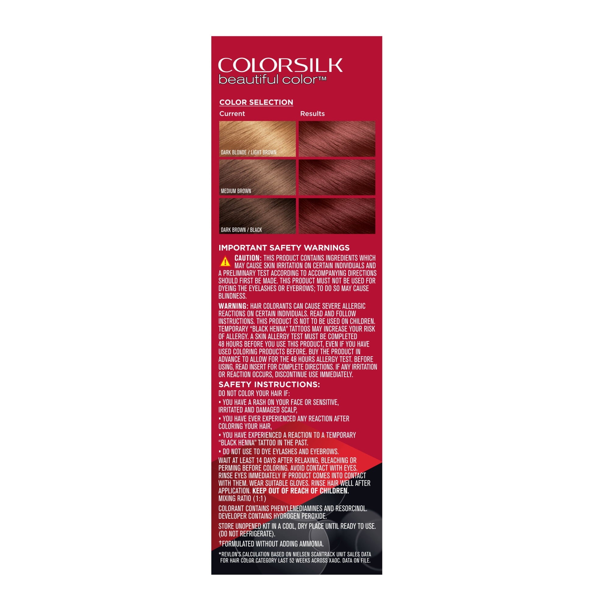 Revlon Colorsilk Beautiful Color Permanent Hair Color 3 Pack, 049 Auburn Brown, 3 Pack